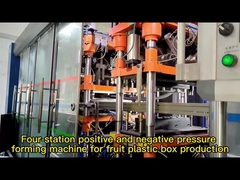 Использованная автоматическая трехстанционная вакуумная машина для формирования пищи для домашних животных Использованные контейнеры для пищи